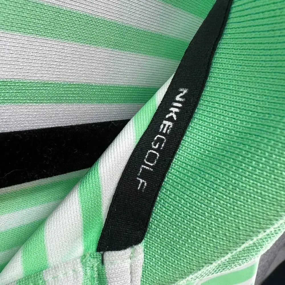 Nike Shirt Mens Small Green Golf Dri-Fit‎ Polo Shirt Golf Outdoor Striped